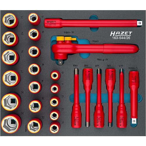 HAZET 1/2″ Steckschlüssel-Satz schutzisoliert HAZET 163-544/26, 26-teilig
